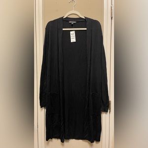 International Concepts Cardigan. Black with side slits and pockets.